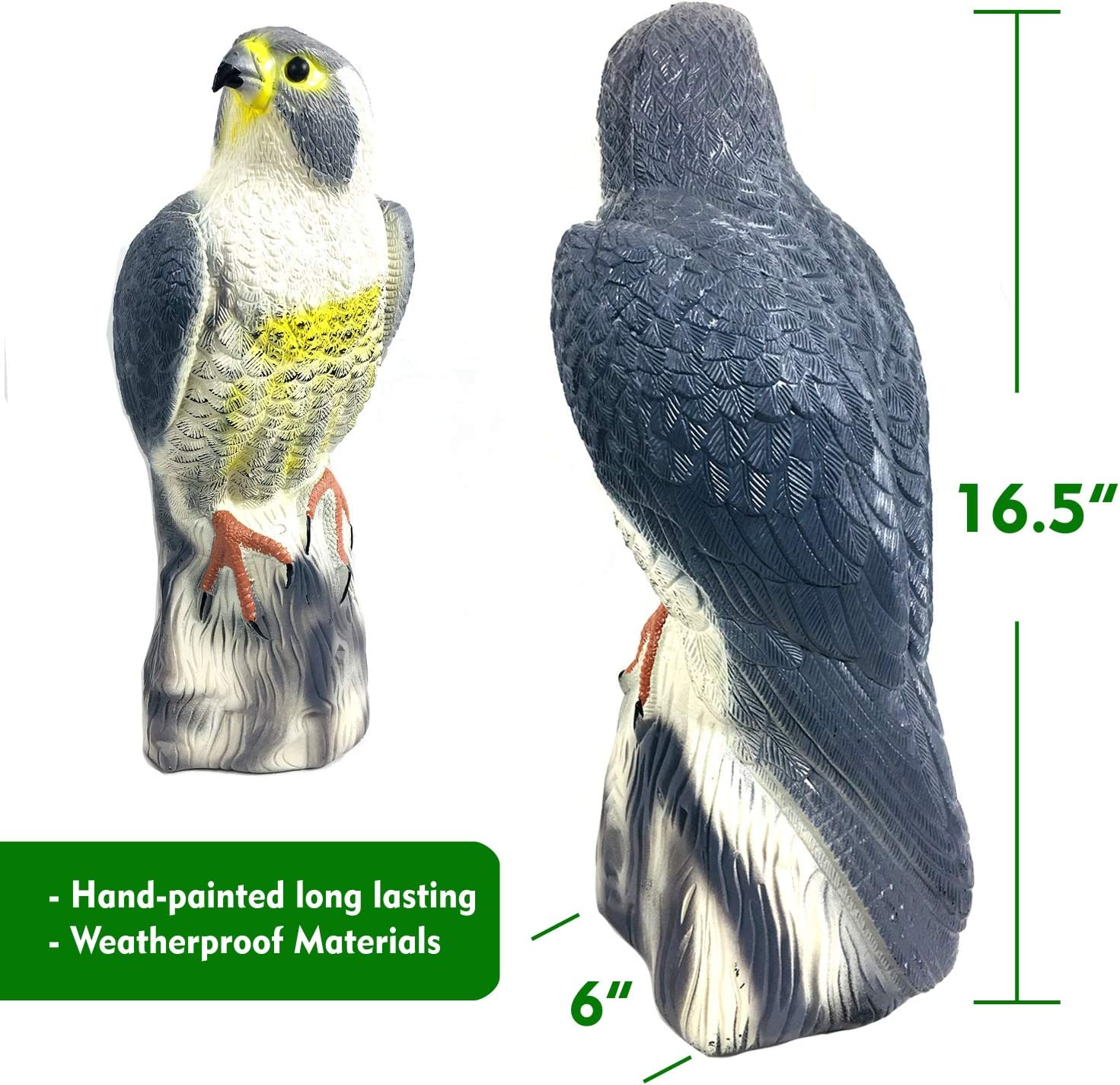 GIFTEXPRESS 16.5" Scarecrow Eagle Fake Hawk Decoy Statue, Pest