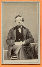 CDV Portrait of a Bearded Man, circa 1860s Old Carte de Visite
