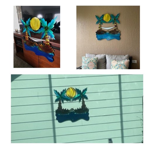 Medal Wall Art Sculpture Beach house Decor Accent 24" Decorative Ocean artwork  - Picture 3 of 4