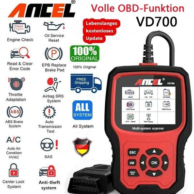 Ancel VD700 Auto Diagnosegerät OBD2 Scanner Diagnose Alle System DPF für VAG