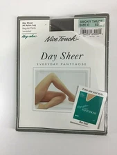 Nice Touch Hug Alon Size C Day Pantyhose Smoky Taupe Sandal Foot New