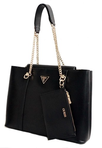 Sac Guess sac à main cabas bandoulière Eco Craig Coal noir neuf - Photo 5 sur 12