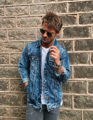 NEW JM MENS MARBLE EFFECT WESTERN DENIM 