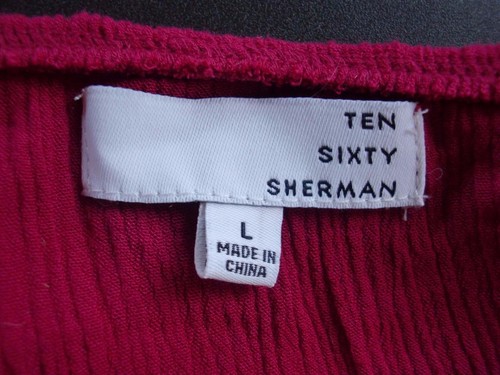 NUEVO CON ETIQUETAS DAMAS~TEN SIXTY SHERMAN~ROJO VOLANTES DE UN HOMBRO 100% RAYÓN CROP TOP Talla Lg - Imagen 5 de 5
