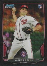 NATHAN KARNS 2013 Bowman Chrome Draft Black Wave Refractors #3 WASHINGTON