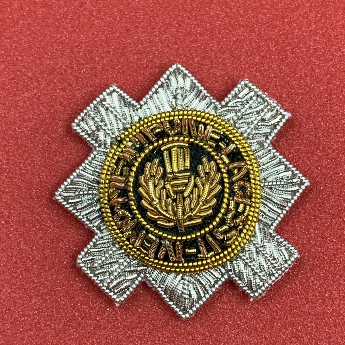 Scots Guards Officers Beret Badge Hand Embroidered Scots Guard