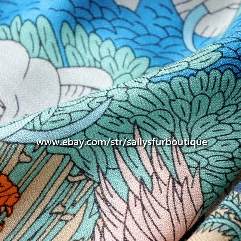 Sallys Boutique 70% Cachemira 30% Seda Envoltura Bufanda Animales Estampado Estola Chal 53" Foto 4 de 4