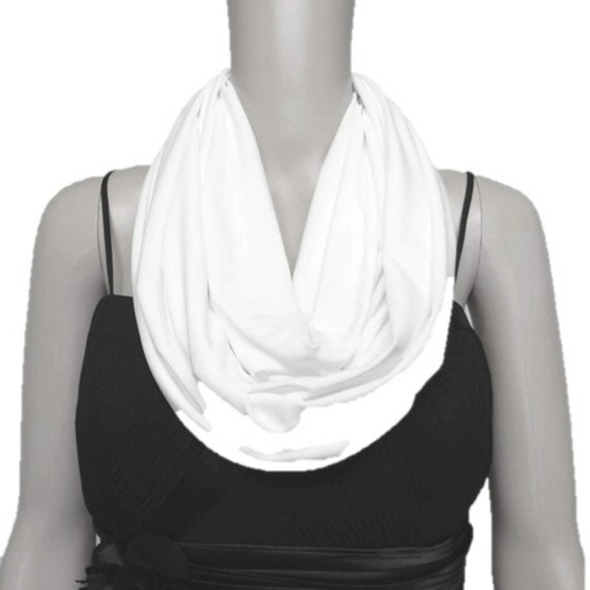 White cotton cheap infinity scarf