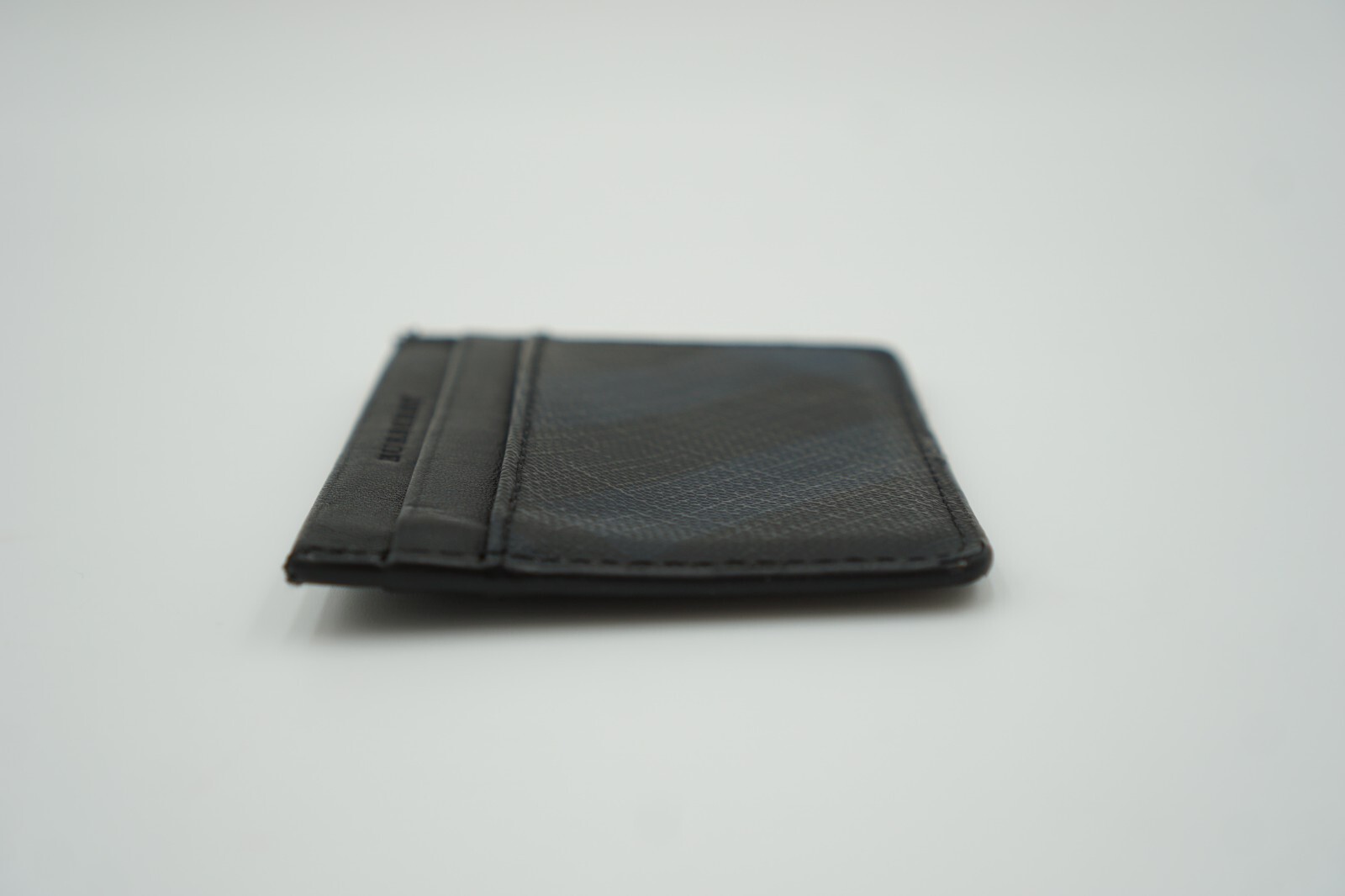 Burberry Check Card Case Navy in Leather image 4