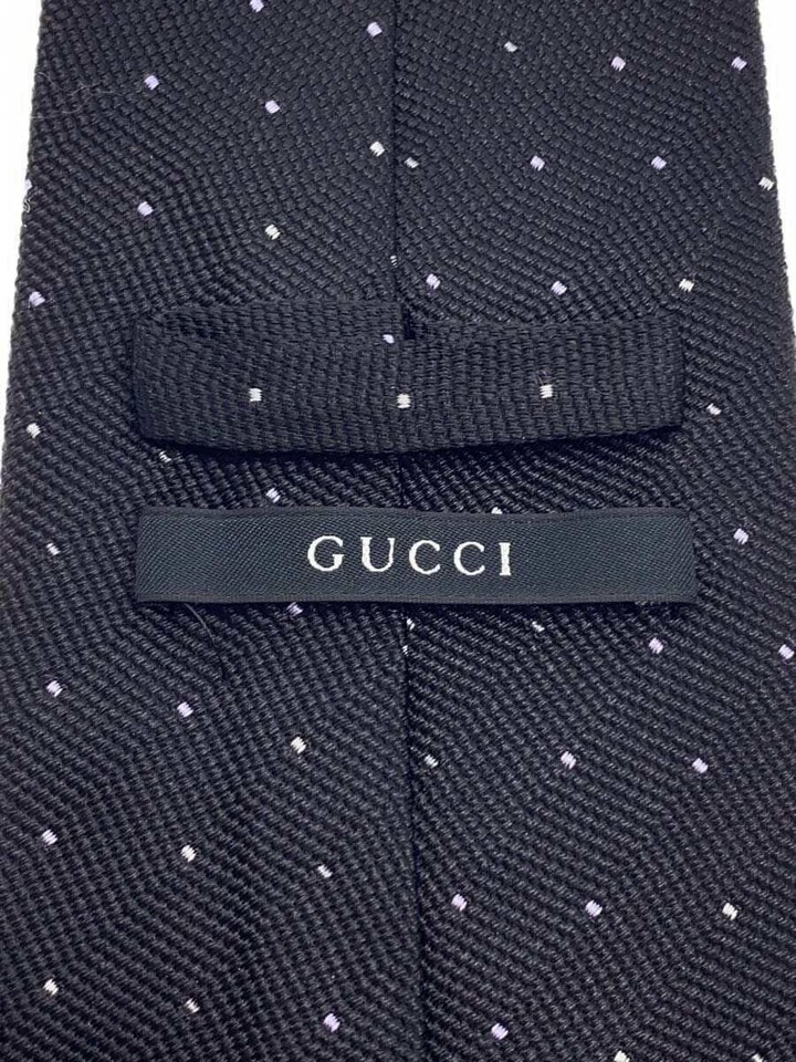 GUCCI necktie silk Black mens Used eBay