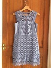 SALE! Fenn Wright Manson China Blue Lace Crochet Dress Size 10