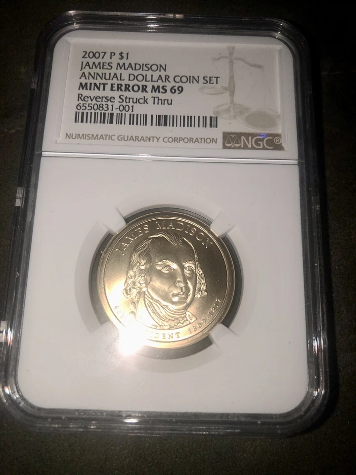 2007-P James Madison MINT ERROR From THE ANNUAL DOLLAR SET NGC MS69 Gems POP 1 - Image 2 of 3