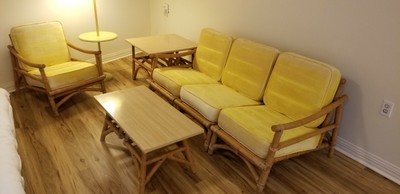 Authentic 1950 S Era Retro Mid Century Modern Bamboo Furniture Set Ebay