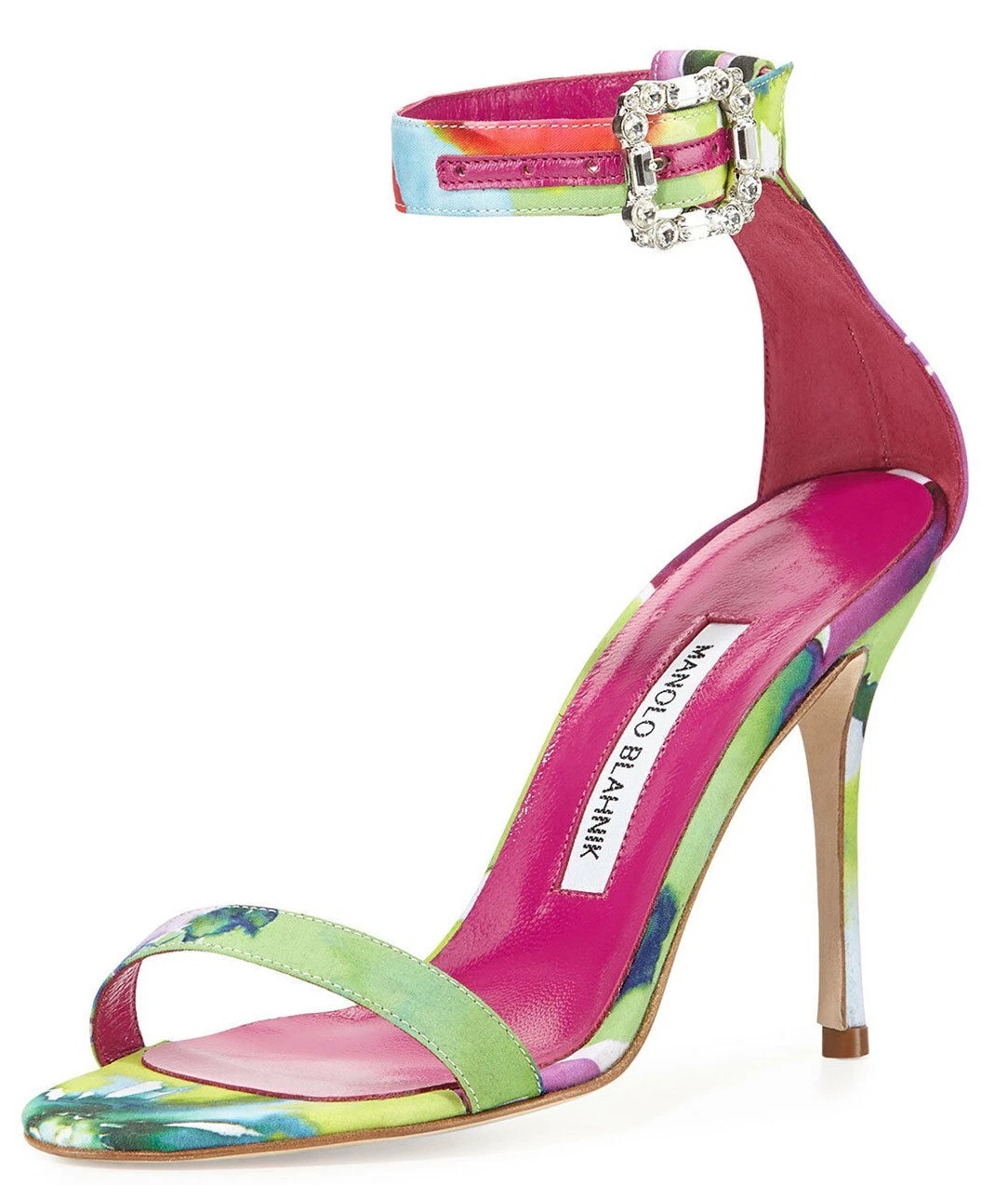 MBT Scarpe sandali raso Manolo Blahnik EUFIDA 105 CRISTALLO GIOIELLO $830 40 5