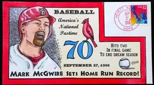 U.S. Used #3122 32c Statue Liberty McGwire Home Run Record Collins Cover (FDC)
