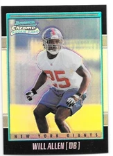 WILL ALLEN ROOKIE REFRACTOR SERIAL /1999 2001 BOWMAN CHROME 171 NEW YORK GIANTS