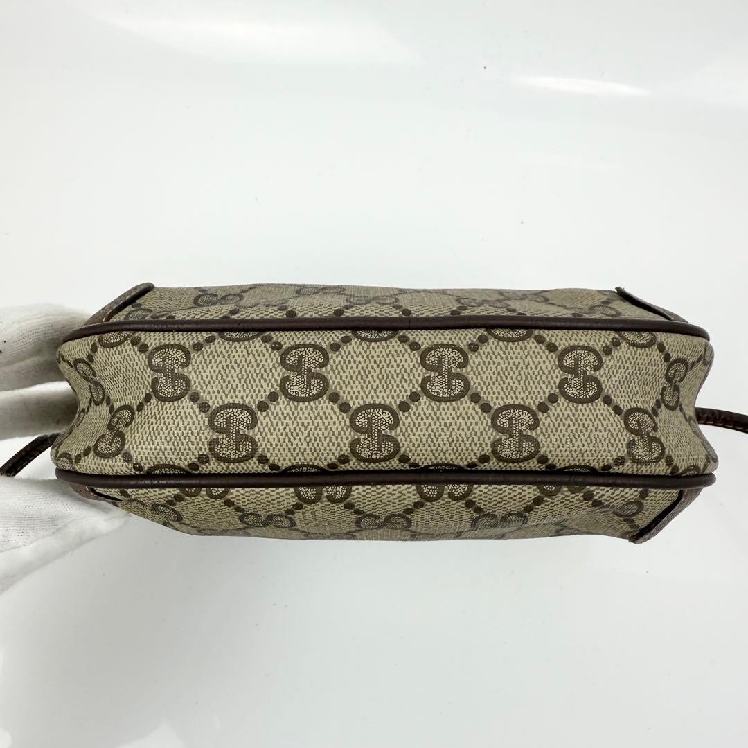 GUCCI Mini Shoulder Bag GG Supreme Sherry Line Beige PVC Leather Authentic thumbnail 22