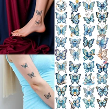 54pcs Temporary Tattoo Waterproof Long-lasting Body Stickers Butterfly Stickers