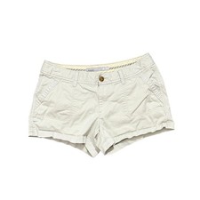 Old Navy Vintage Y2K Low Rise Chino Shorts Beige Stone Cotton Preppy Womens SZ 8