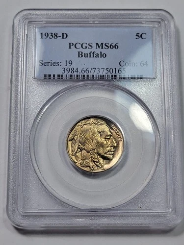 1938 D 5c Buffalo Nickel PCGS MS66 Gem PQ Ultra Lusterous US Type Coin *M349