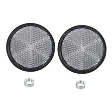 Round Rear Reflectors, 2 Pcs Safety Reflective Warning Reflector Plastic White