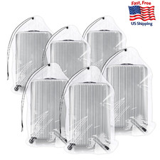 32x42 Inch Extra Large Clear Drawstring Plastic Bags 6 Pack 4 Mils , Dustproof M
