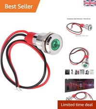 Image of Compact 10mm LED Indicator Light - Green Waterproof Power Indicator for Safety