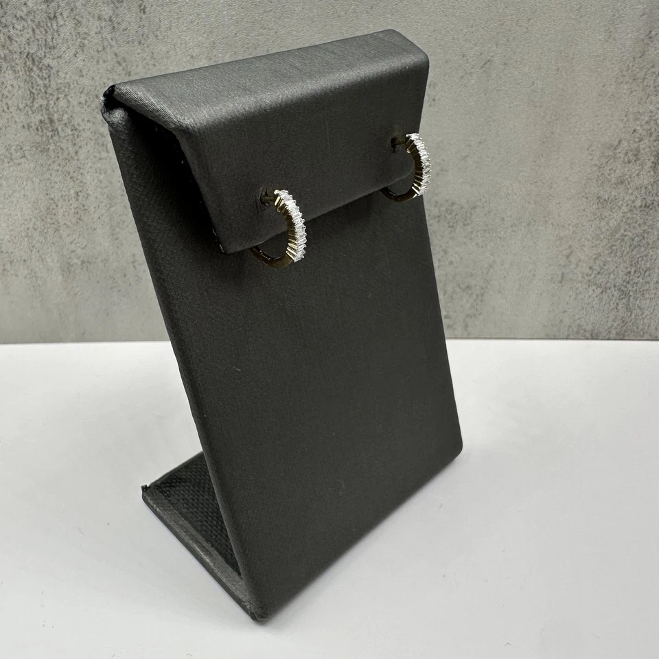 Baguette Diamond Huggies in 14kt Yellow Gold - 0.18ctw, 13.2mm, New - Image 2 of 4