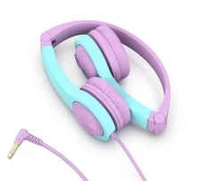JLabFolding Kids Headphones Wired  2nd Gen Purple/Teal New W Damage Box Age 2-8
