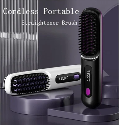 Glow Wave Heated Brush LED Screen & USB Charging 3 Heat Settings for Short Hair