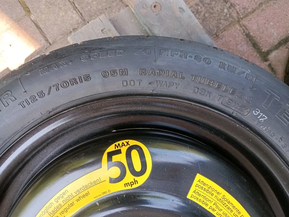 Original VW Golf GTI G60 Corrado Notrad 535601025A T125/70 R15 95M Firestone - Bild 3 von 4