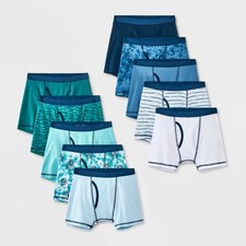 Boys' 10pk Tie Dye Boxer Briefs - Cat Jack Green XS