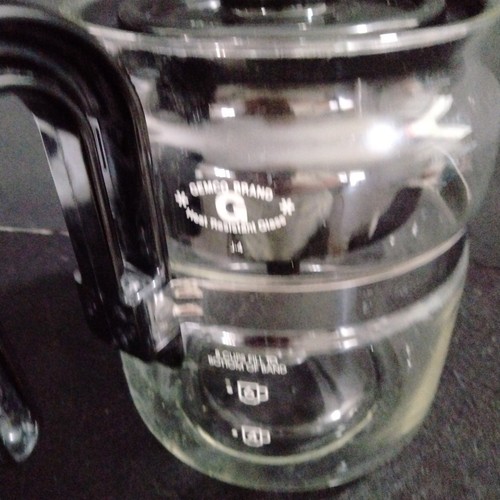 Vtg GEMCO Glass Perk Stove Top Coffee Pot 4-8 Cup USA Black - Picture 5 of 8