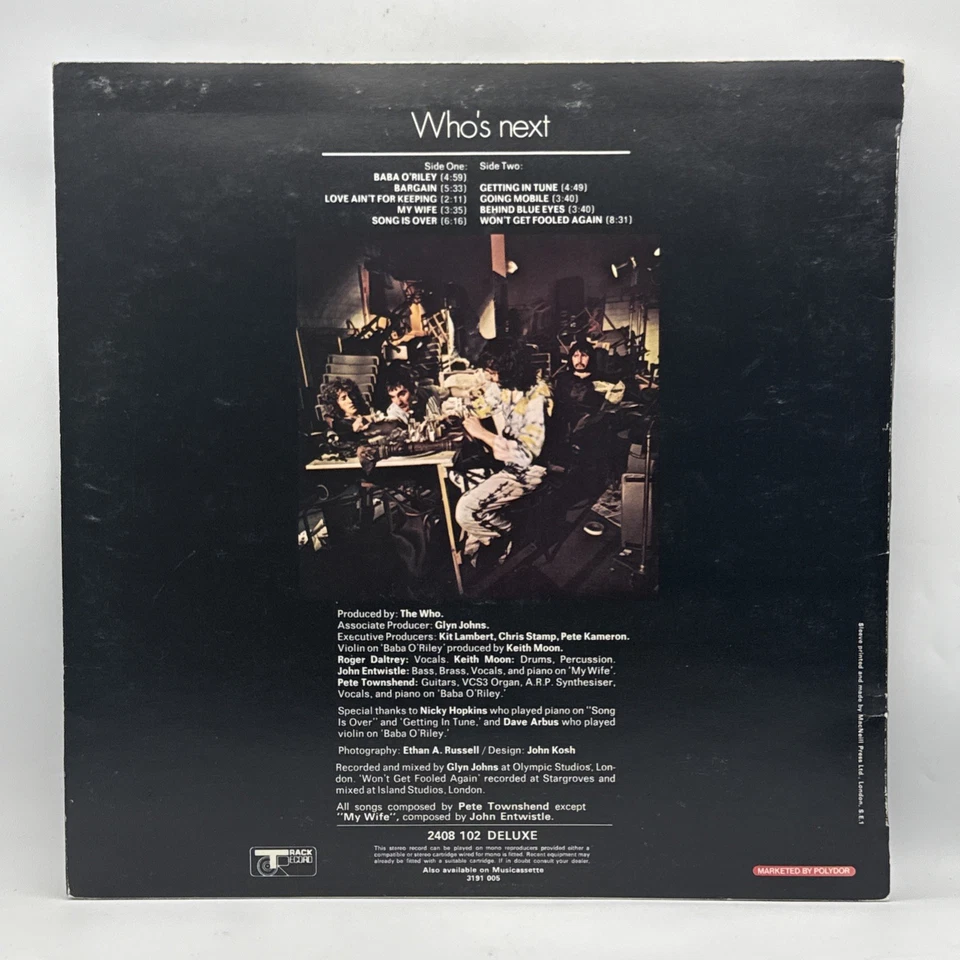 The Who - Who's Next - 1971 UK Press A1/B2 (EX) Ultrasonic Clean - Image 2 of 4