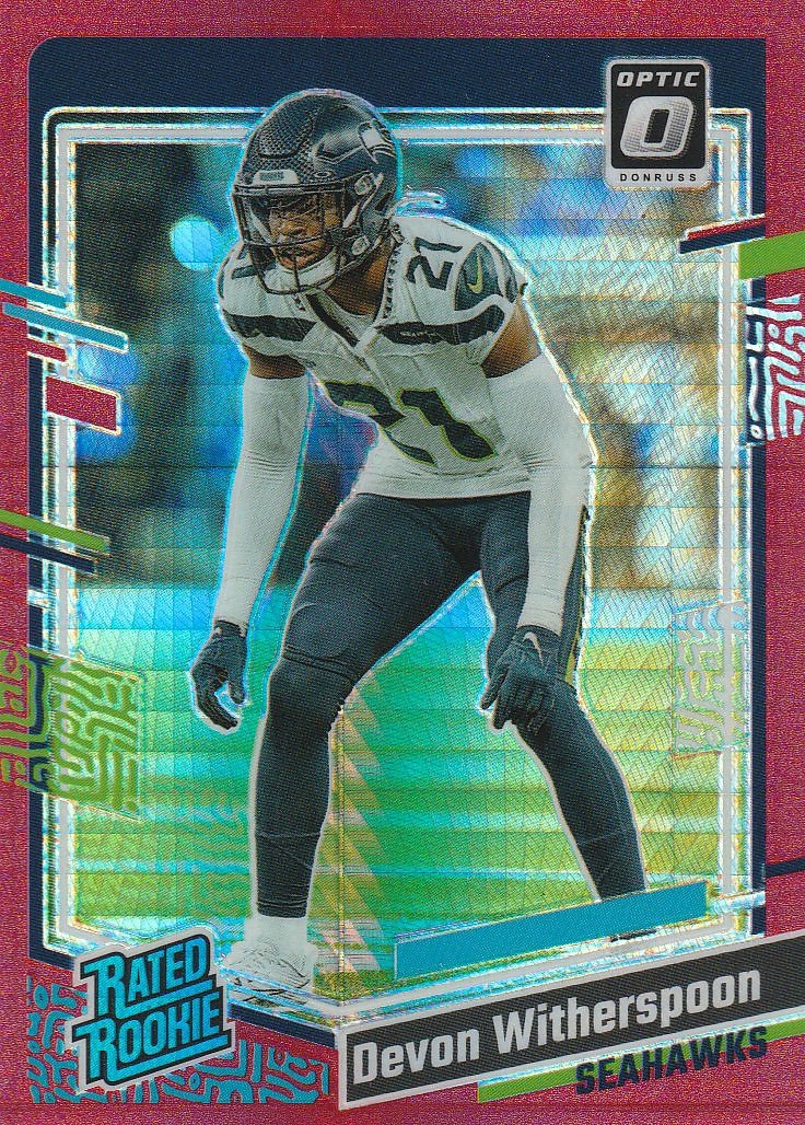 2023 Devon Witherspoon Donruss Optic #292 Rated Rookie Red Hyper Prizm Seahawks