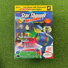 Star Shower Motion Laser Light 3200 Sq. Ft. with Lawn Stake and Indoor Base