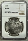 1884 Morgan Silver Dollar - NGC MS62 - Philadelphia