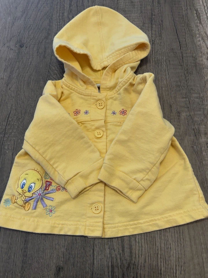 Cárdigan Camisa Top Vintage Años 2000 Y2K Baby Looney Tunes Piolín Pájaro Bebé 3-6M Foto 2 de 4