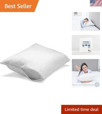 Feather/Down-Proof, 100 Cotton, Pillow Protector - Reduce Pokes with Hypoall...