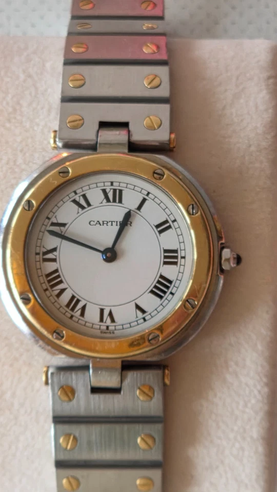 Cartier Santos 17 K aus Erbe Revision v.ca.3 Jahren,  kl. Manko s. Beschreibung - Bild 3 von 4
