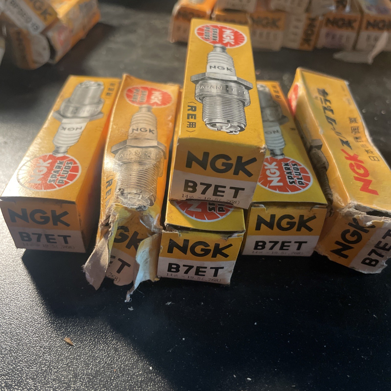 Group Of 6 NOS NGK B7ET Spark Plugs