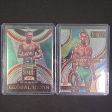 Panini & Select UFC 2023 Israel Adesanya Global Icons & Sensations Lot of 2