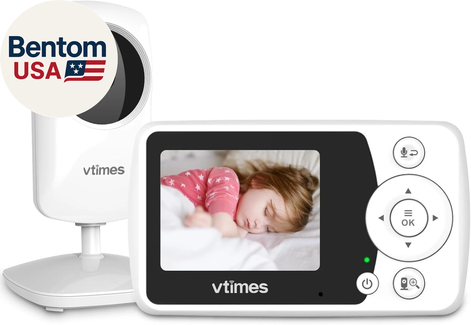 Baby Monitor with Camera and Audio, Video Baby Monitor No Wifi Night Vision 2.4"