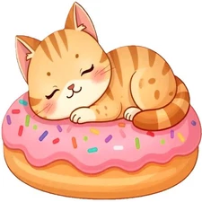 30 Custom Doughnut Cat Nap Personalized Address Labels
