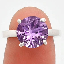 Fancy Cut Premium African Amethyst 925 Sterling Silver Ring s.7.5 Jewelry R-1019