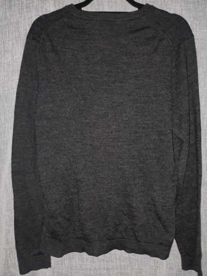 APT.9 Men’s Gray Crewneck Sweater L Merino Wool Blend Textured Knit Long Sleeve - Image 4 of 4