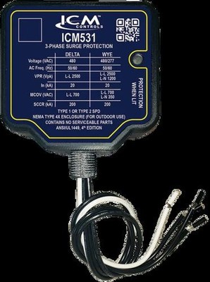 1PC ICM Controls ICM531 3-PHASE SURGE PROTECTIVE DEVICE, 480VAC (DELTA) OR