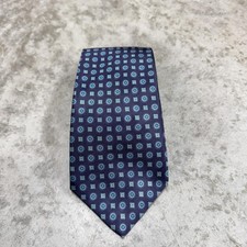 Egon Von Furstenberg Tie Mens Navy Geometric Medallion Made in USA Polyester