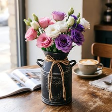 Rustic Metal Vase w/Handles Flower Vase for Garden Living Room Table Top Decor