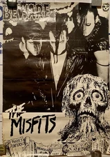 MISFITS ULTRA RARE ORIGINAL OOP VINTAGE 1980S BEWARE POSTER UK IMPORT DANZIG